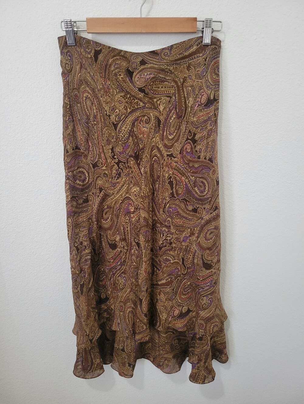 Vintage Y2k Jones New York Silk Midi Skirt Size 8P